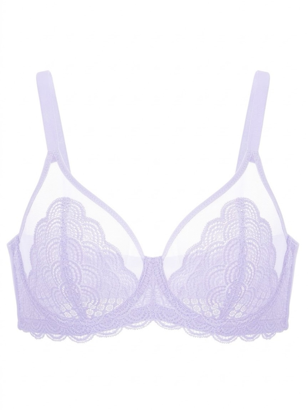New HSIA Mermaid Scales Lace Underwire Bra Size 36D Purple Lilac Lavender